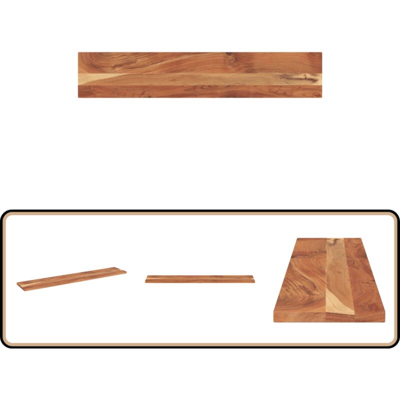 Dessus de table 180x20x3,8cm rectangulaire bois massif d'acacia - Dessus De Table - Table En Bois - Acacia Massif - Design Rustique - Plateau De Table
