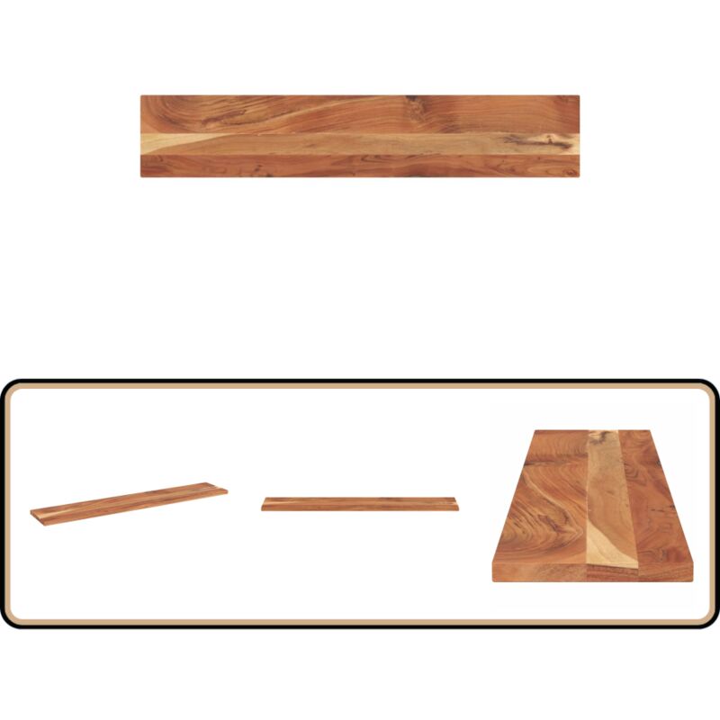 Dessus de table 180x30x2,5cm rectangulaire bois massif d'acacia - Dessus De Table - Table En Bois - Acacia Massif - Design Rustique - Plateau De Table