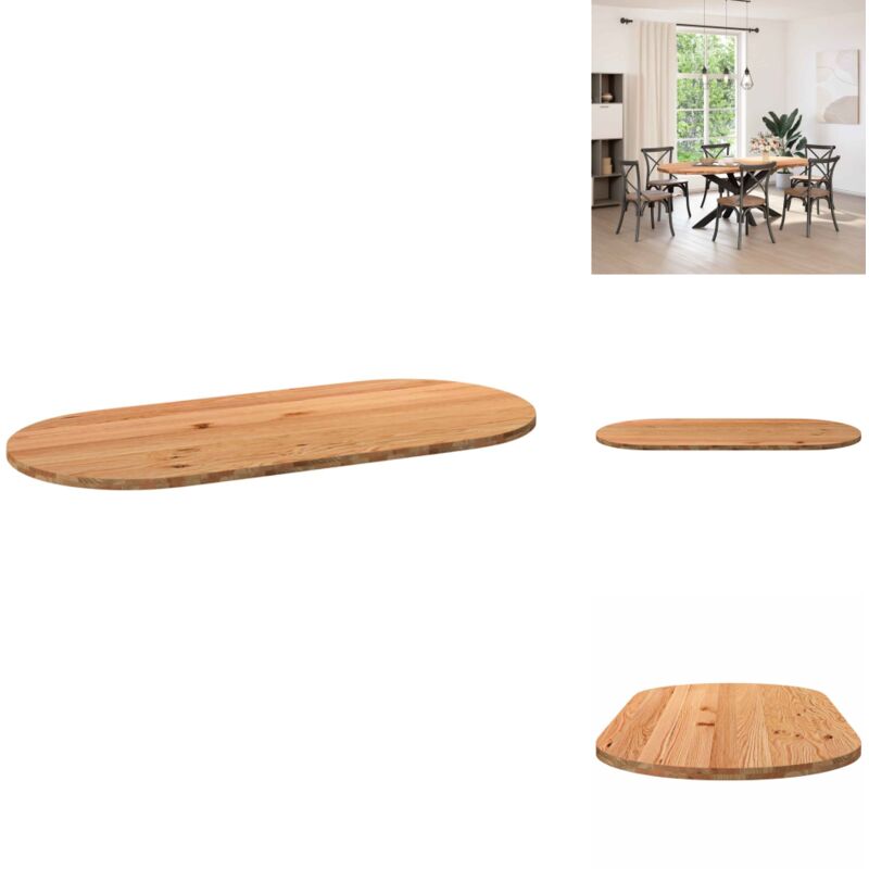 Dessus de table 220x100x4 cm bois de chêne massif ovale - Dessus De Table - Plateaux De Table - Dessus De Table à Manger - Dessus De Bureau