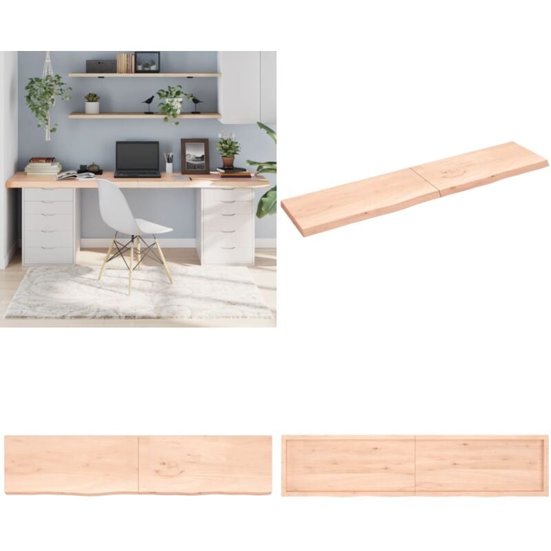 Dessus de table 220x50x(2-6) cm bois de chêne massif non traité - Plateau De Table - Dessus De Table - Table En Bois - Chêne Massif - Meuble De Salle