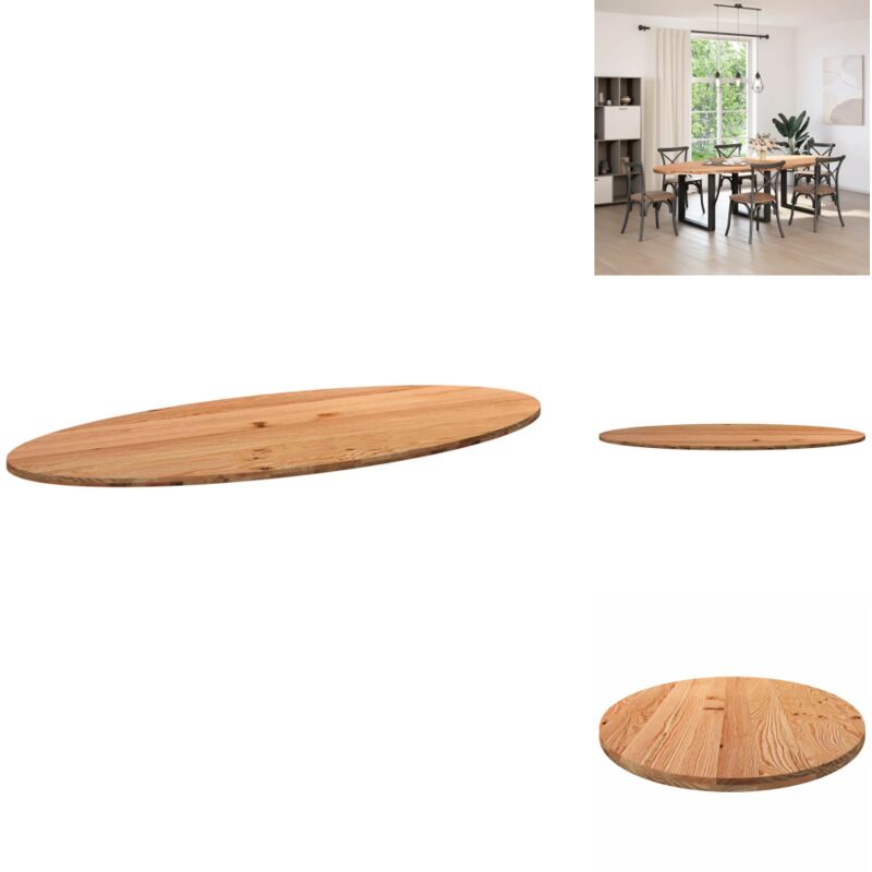 Dessus de table 280x120x4 cm bois de chêne massif ovale - Dessus De Table - Plateaux De Table - Dessus De Table à Manger - Dessus De Bureau