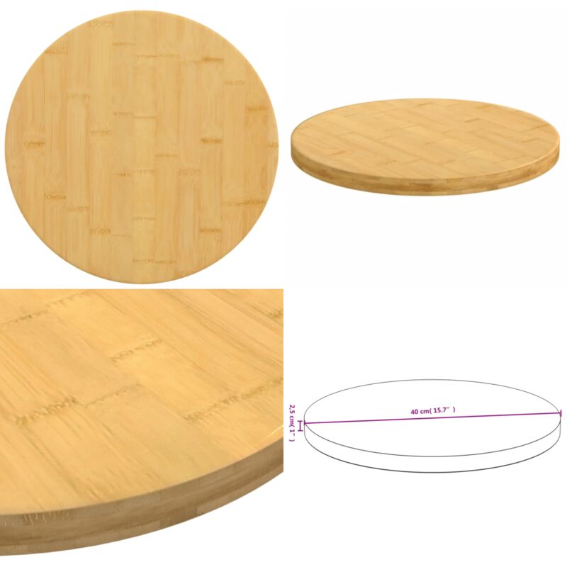 Dessus de table Ø40x2,5 cm bambou - Dessus De Table - Plateau De Table - Table Basse - Table D'appoint - Bambou - Home & Living