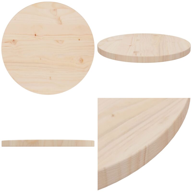 Dessus de table Ø40x2,5 cm Bois de pin massif - Plateau De Table - Dessus De Table Rond - Bois De Pin - Décoration Intérieure - Meuble De Salle à