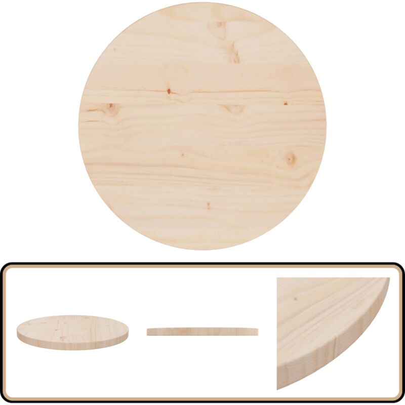 Dessus de table Ø40x2,5 cm Bois de pin massif - Plateau De Table - Dessus De Table Rond - Bois De Pin - Décoration Intérieure - Meuble De Salle À