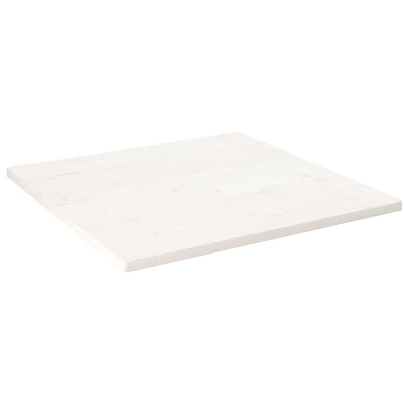 Dessus de table blanc 80x80x2,5 cm bois de pin massif