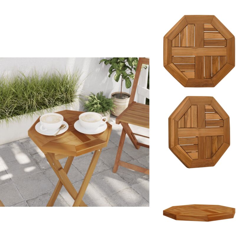 Dessus de table 40x40x2,5 cm octogonal bois de teck massif - Dessus De Table - Table De Jardin - Bois De Teck - Design Rustique - Plateau De Table