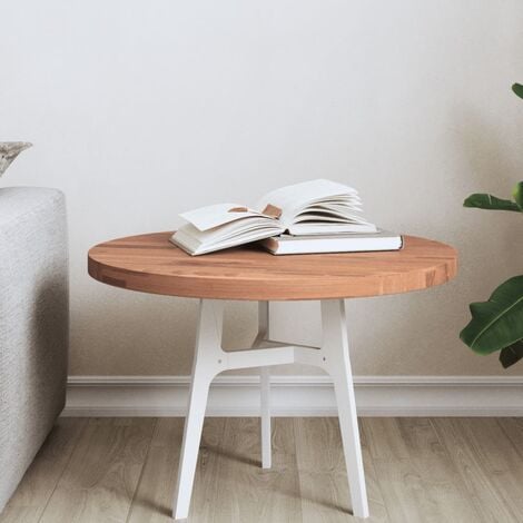 Table d'appoint ronde design avec rangement en métal grège et bois manguier  massif H52 cm TAM - Miliboo