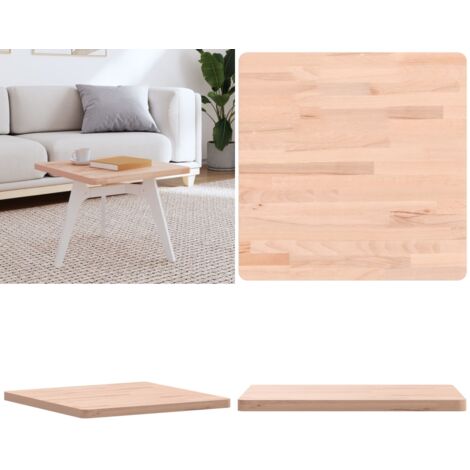 Dessus de table 50x50x2,5 cm carré bois massif de hêtre - Bois de hêtre - Dessus de table carré
