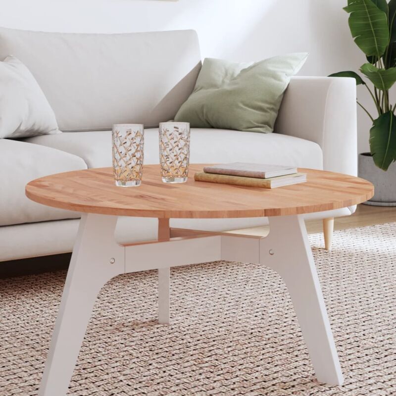 Dessus de table Ø80x1,5 cm rond bois massif de hêtre