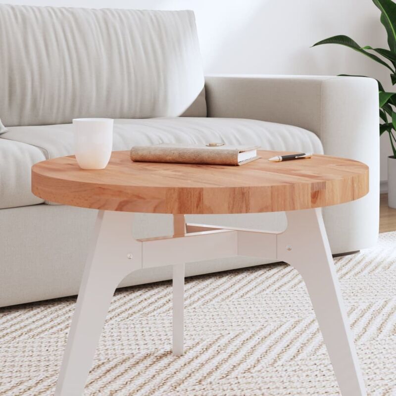 Dessus de table Ø60x4 cm rond bois massif de hêtre Vidaxl