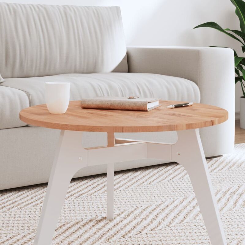 Dessus de table Ø60x1,5 cm rond bois massif de hêtre Vidaxl