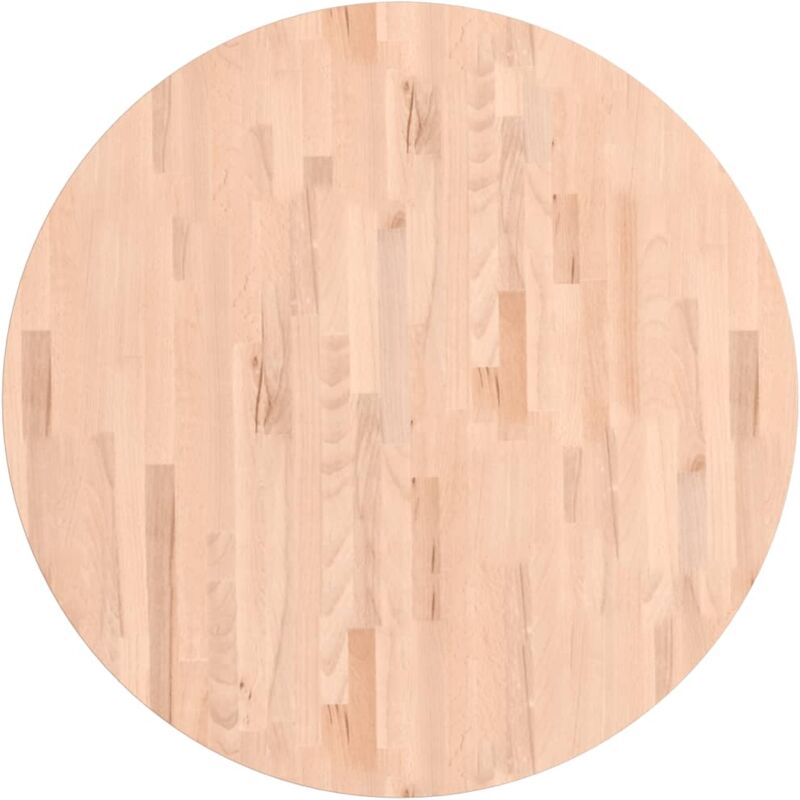 Dessus de table Ø90x1,5 cm rond bois massif de hêtre Vidaxl
