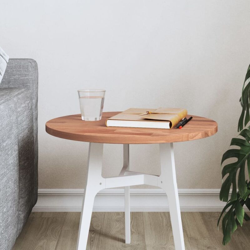 Dessus de table Ø40x1,5 cm rond bois massif de hêtre Vidaxl