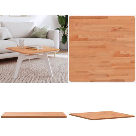 Dessus de table 60x60x1,5 cm carré bois massif de hêtre - Bois de hêtre - Dessus de table carré