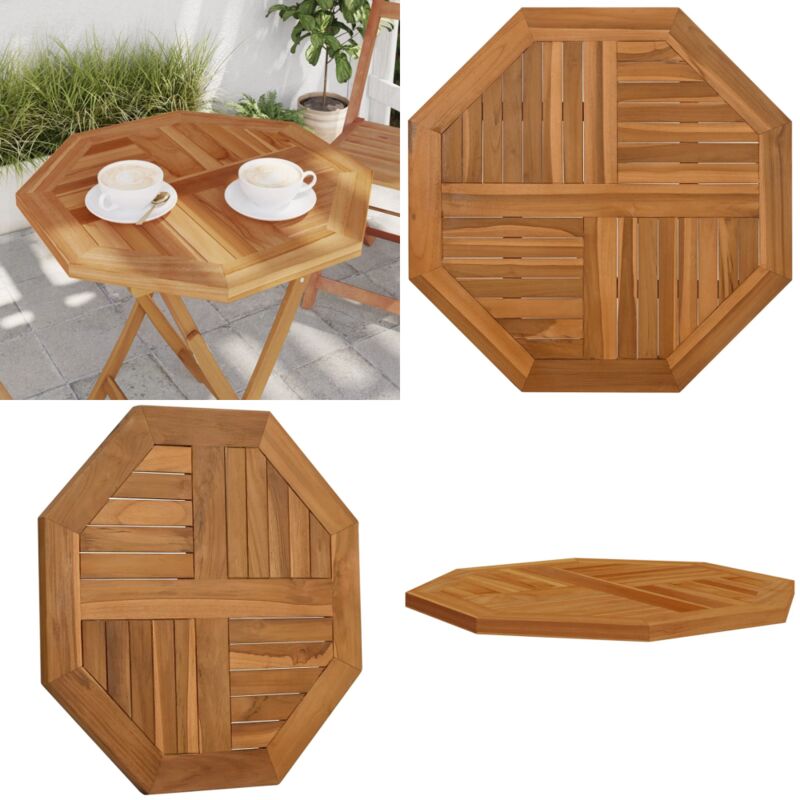 Dessus de table 60x60x2,5 cm octogonal bois de teck massif - Dessus De Table - Table De Jardin - Bois De Teck - Design Rustique - Terrasse - Home &