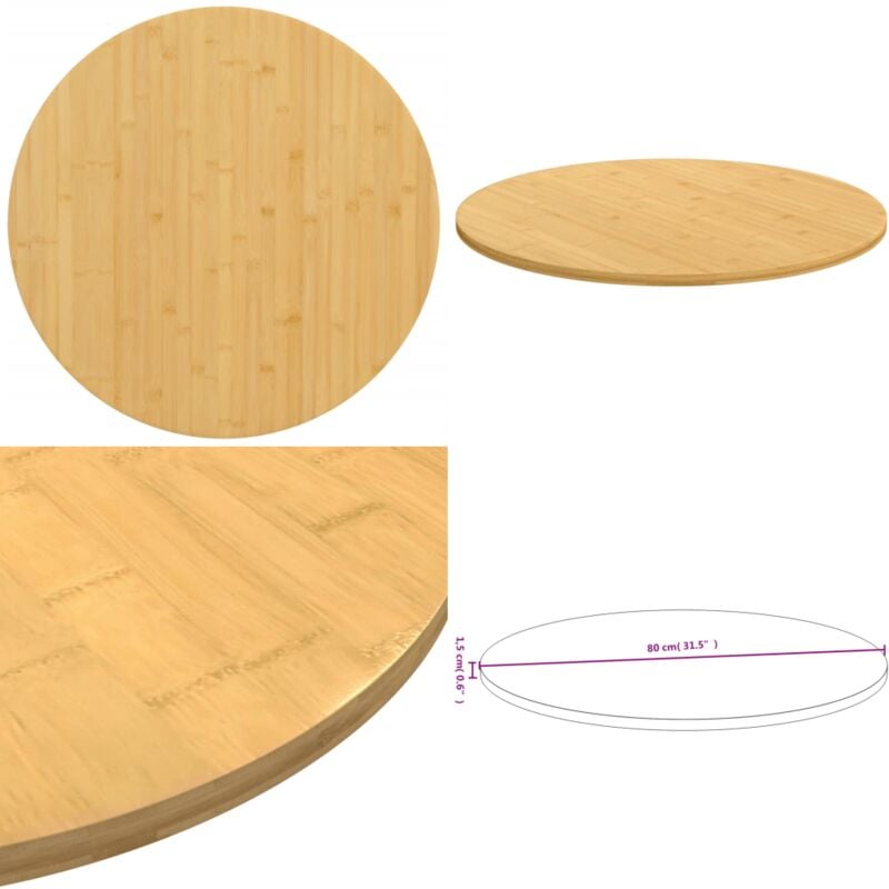 Dessus de table Ø80x1,5 cm bambou - Dessus De Table - Plateau De Table - Table Basse - Table D'appoint - Table En Bambou - Home & Living