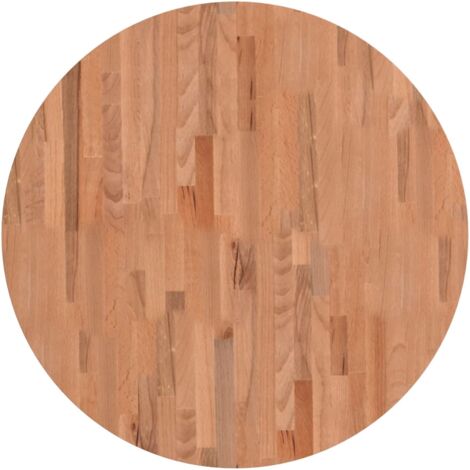 Dessus de table Ø80x2,5 rond bois massif de hêtre