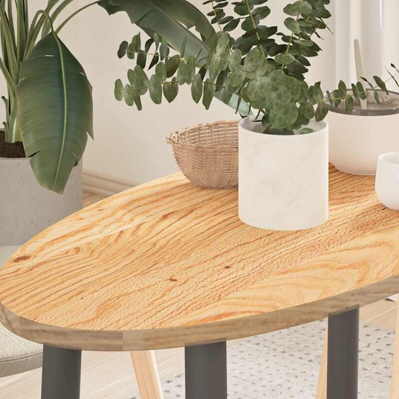 Dessus de table 80x40x2 cm bois de chêne massif ovale Vidaxl