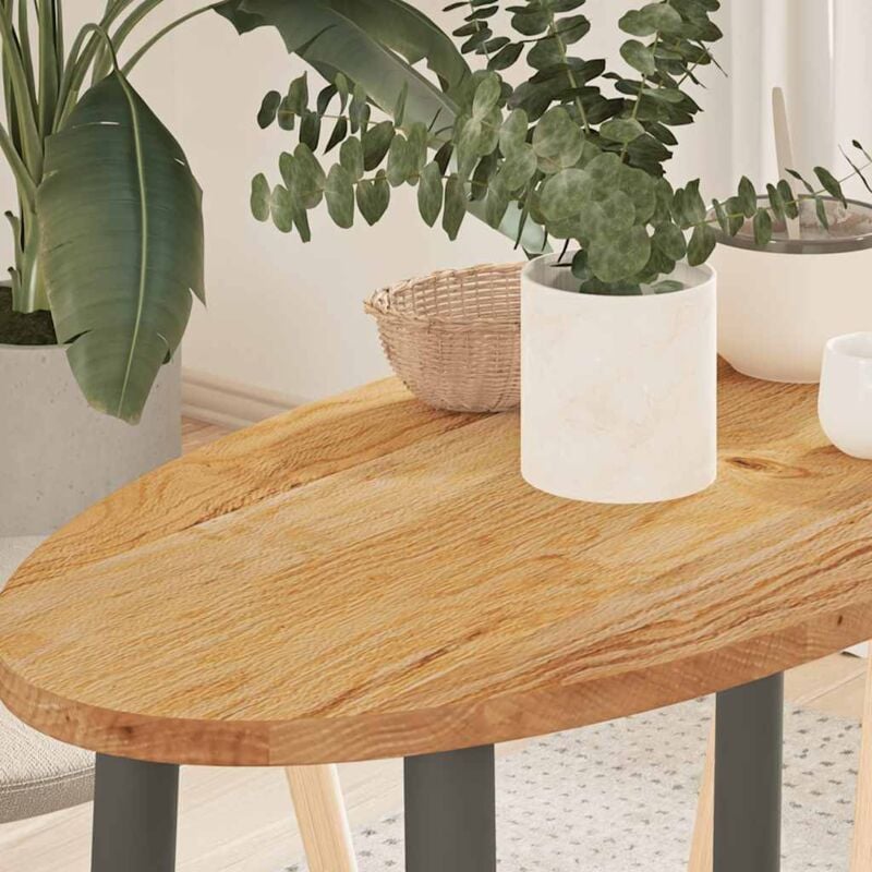 Dessus de table 80x40x2 cm bois de chêne massif ovale Vidaxl