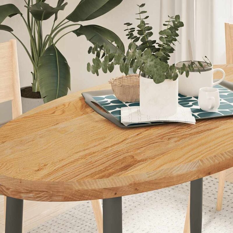 Dessus de table 120x60x4 cm bois de chêne massif ovale Vidaxl