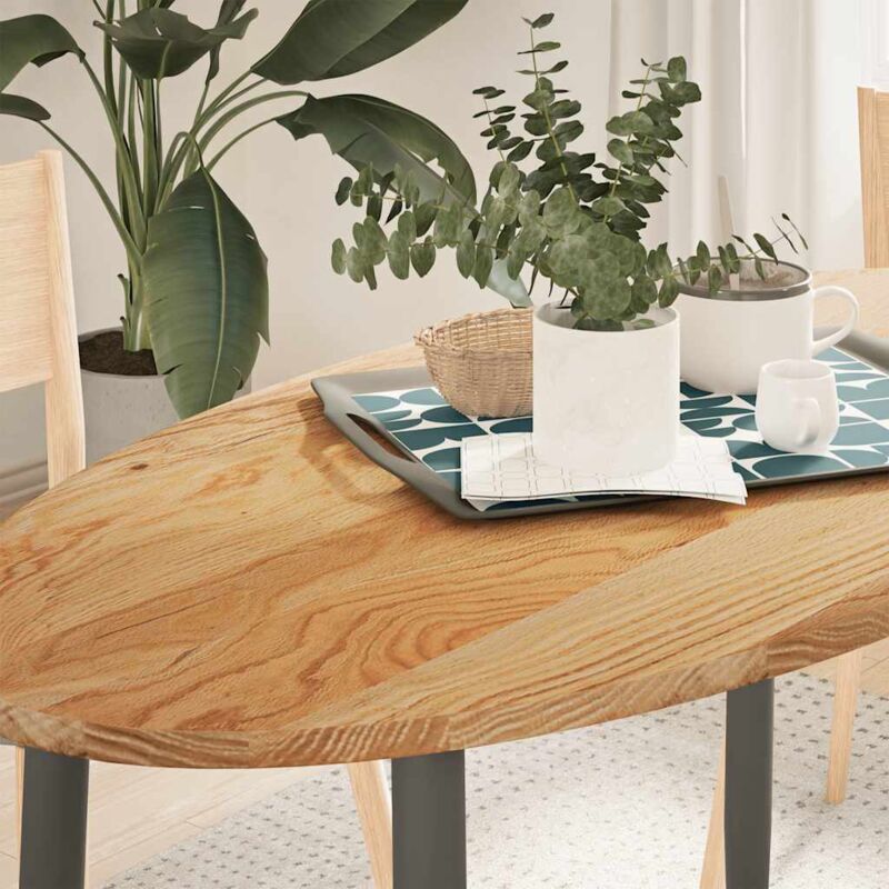 Dessus de table 120x60x2 cm bois de chêne massif ovale Vidaxl