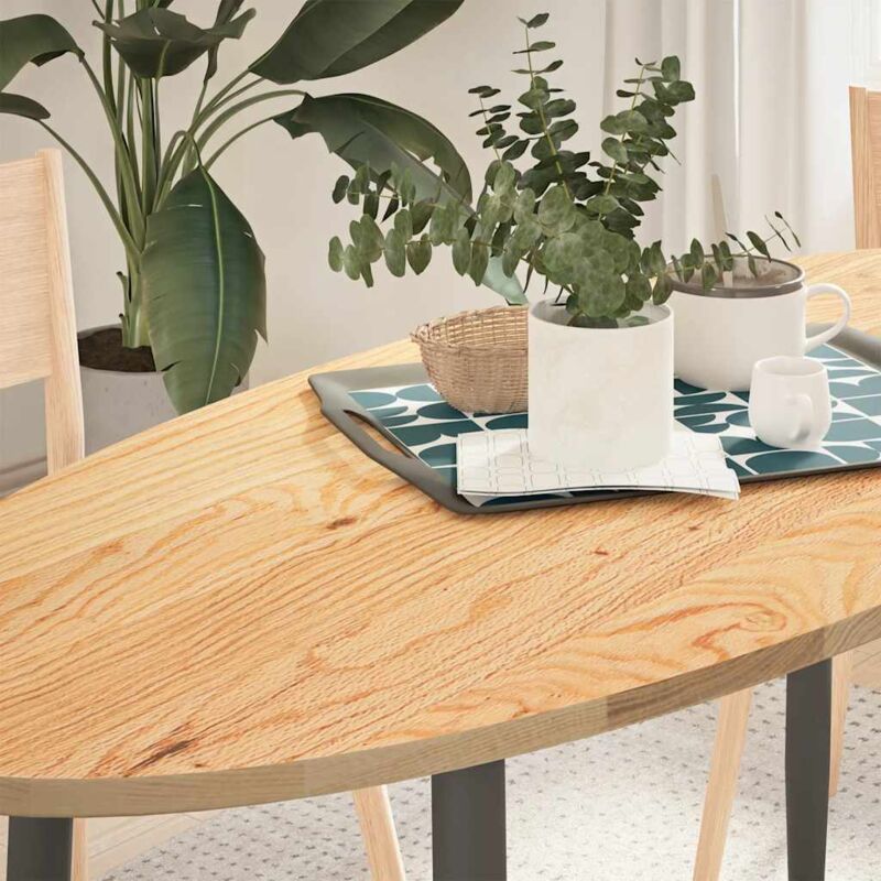 Dessus de table 140x60x2 cm bois de chêne massif ovale vidaXL