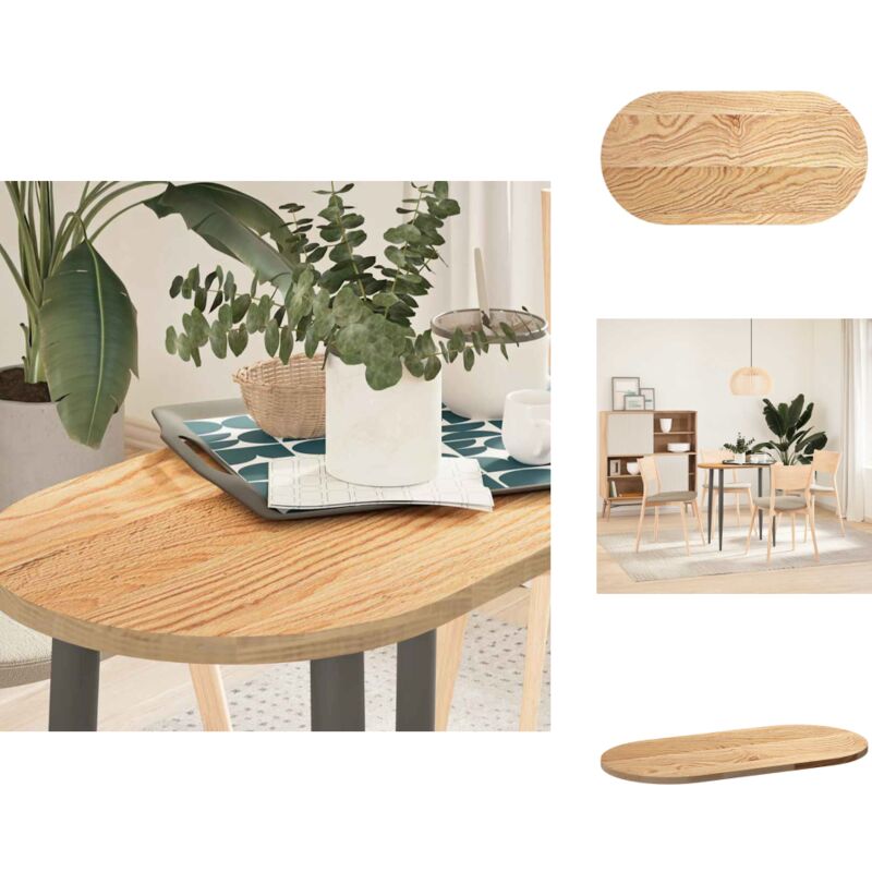 Dessus de table 80x40x2 cm bois de chêne massif ovale - Dessus De Table - Plateau De Table - Plateau De Table Basse - Plateau De Table D'appoint