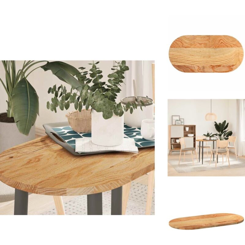 Dessus de table 80x40x2 cm bois de chêne massif ovale - Dessus De Table - Plateau De Table - Plateau De Table Basse - Plateau De Table D'appoint