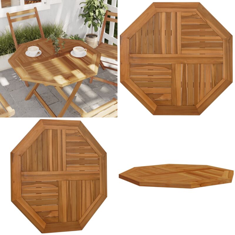 Dessus de table 80x80x2,5 cm octogonal bois de teck massif - Dessus De Table - Table De Jardin - Bois De Teck - Design Rustique - Terrasse - Home &