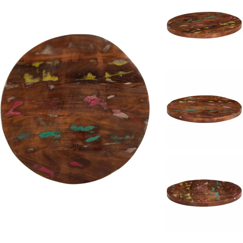Vidaxl - Dessus de table ø 90x2,5 cm rond bois massif de récupération - Dessus De Table - Table Ronde - Bois Massif - Récupéré - Design Rustique