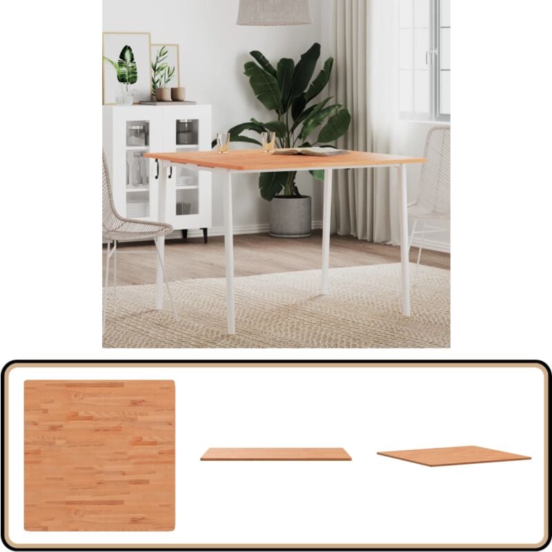 Dessus de table 90x90x1,5 cm carré bois massif de hêtre - Dessus De Table - Table Ronde - Plateau De Table - Bois Massif - Hêtre