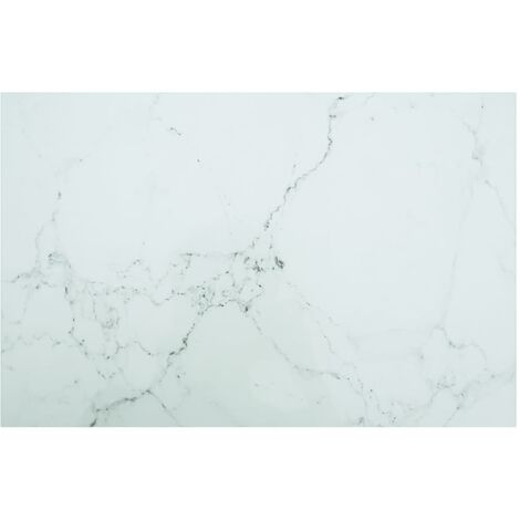 Dessus de table Blanc 100x62 cm 8 mm Verre trempé design marbre