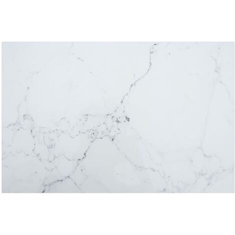 Dessus de table Blanc 100x62 cm 8 mm Verre trempé design marbre