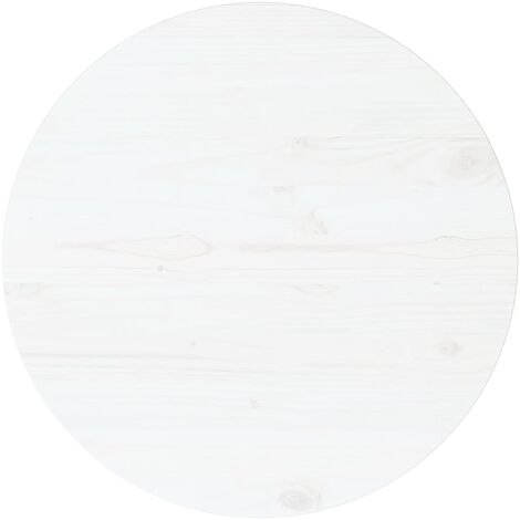 Dessus de table Blanc Ø70x2,5 Bois de pin massif