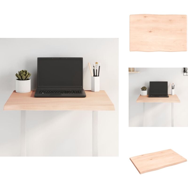 Dessus de table bois chêne massif non traité bordure assortie - Dessus De Table - Plateau De Table - Bois Chêne - Meuble De Salle à Manger