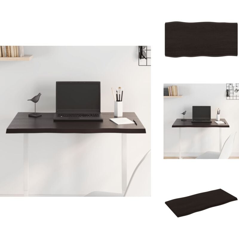 Dessus de table bois chêne massif traité bordure assortie - Dessus De Table - Plateau De Table - Table En Bois - Chêne Massif - Meuble De Salle à