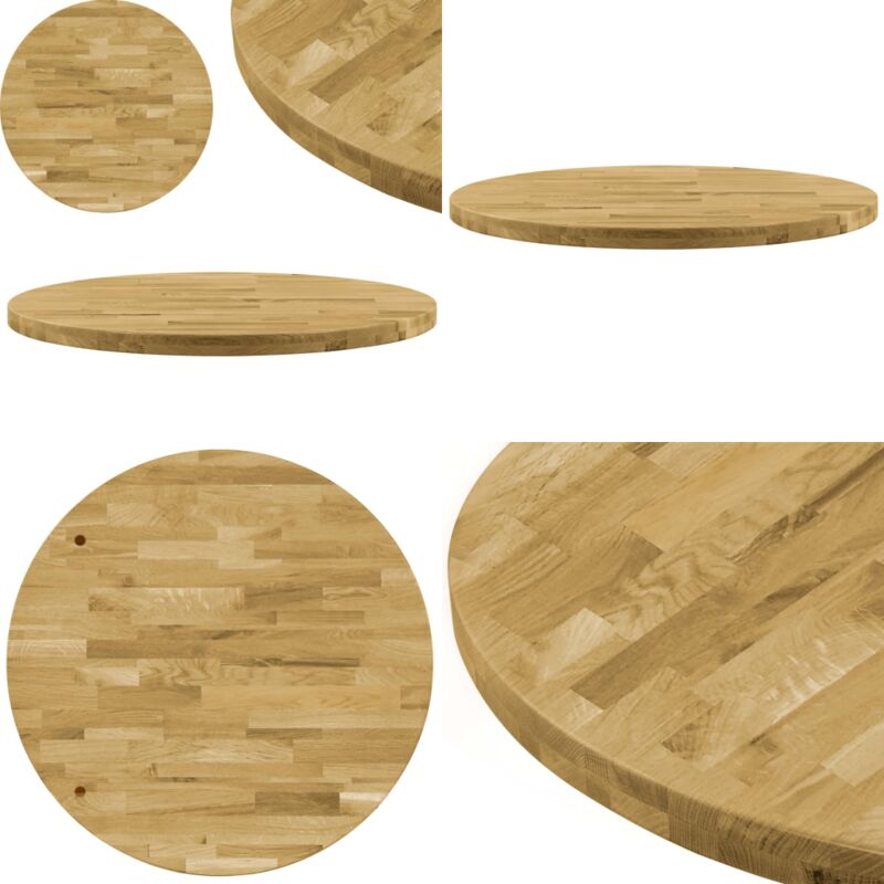 Dessus de table Bois de chêne massif Rond 44 mm 400 mm - Dessus De Table - Plateau De Table - Bois De Chêne - Table Ronde - Meuble De Salle à Manger