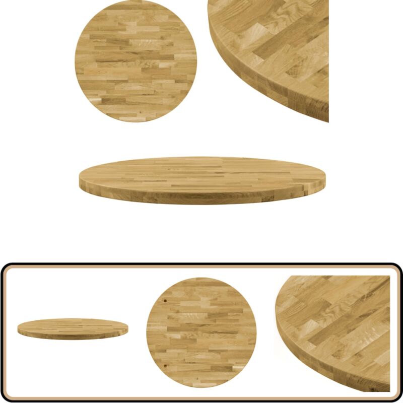 Dessus de table Bois de chêne massif Rond 44 mm 400 mm - Dessus De Table - Plateau De Table - Bois De Chêne - Table Ronde - Meuble De Salle à Manger