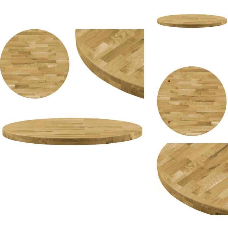 Dessus de table Bois de chêne massif Rond 44 mm 400 mm - Dessus De Table - Plateau De Table - Bois De Chêne - Table Ronde - Meuble De Salle à Manger