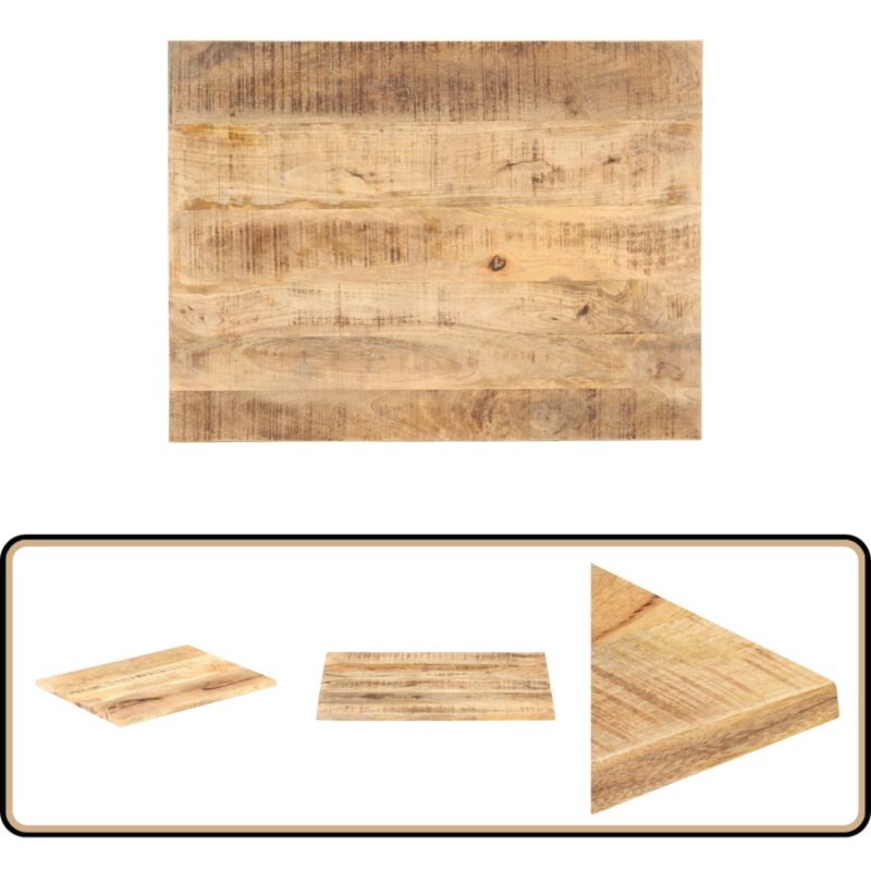 Dessus de table Bois de manguier solide 25-27 mm 90x70 cm - Dessus De Table - Plateau De Table - Bois Massif - Manguier - Design Industriel