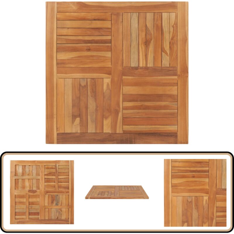 Dessus de table Bois de teck solide Carré 90x90x2,5 cm - Dessus De Table - Plateau De Table - Bois De Teck - Table Ronde - Table Carrée