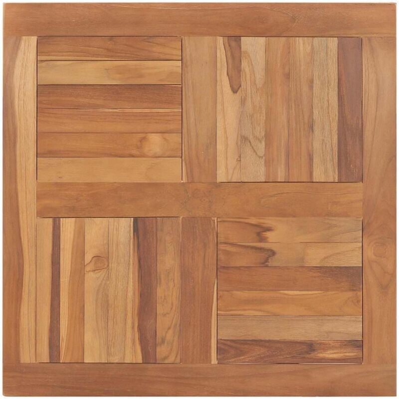 Dessus de table Bois de teck solide Carré 80x80x2,5 cm