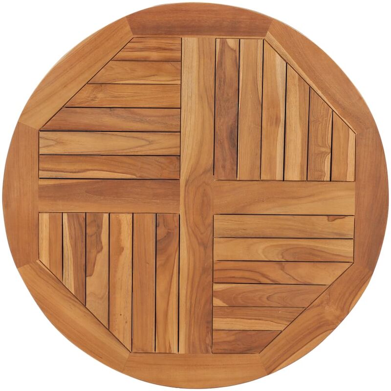 Dessus de table Bois de teck solide Rond 2,5cm 80cm Dessus de table Bois de teck solide Rond 2,5cm 80cm
