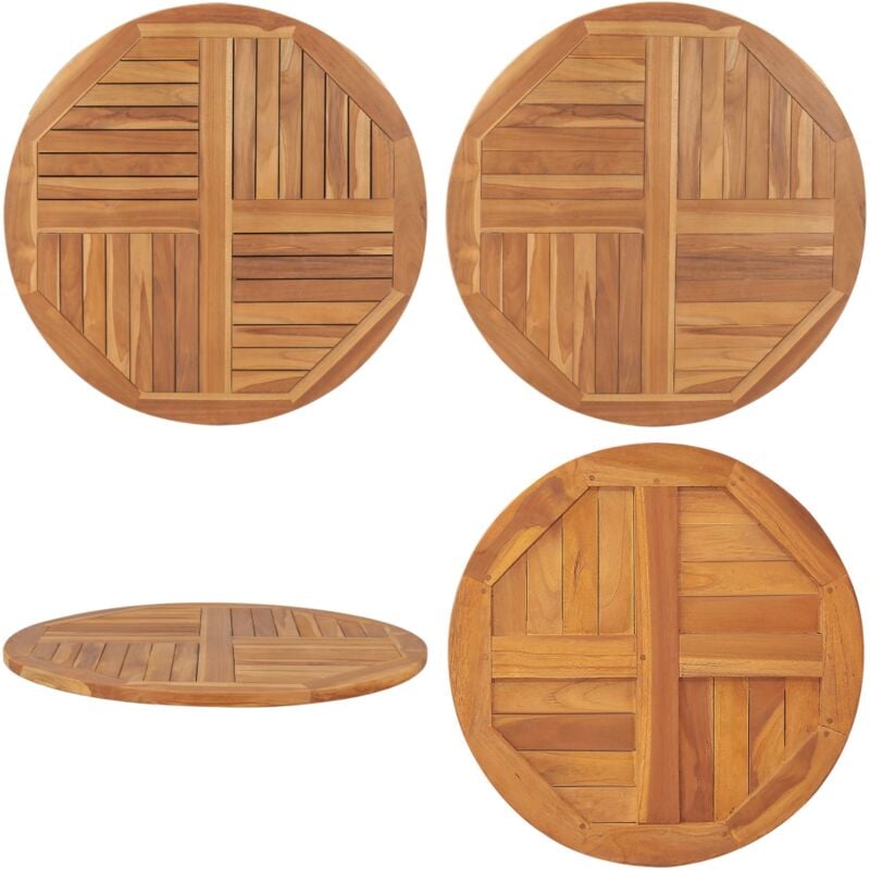 Dessus de table Bois de teck solide Rond 2,5 cm 90 cm - Dessus De Table - Plateau De Table - Bois De Teck - Table Ronde - Mobilier Intérieur - Home &