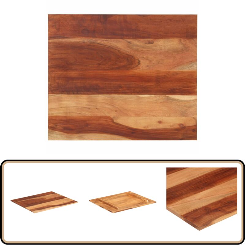 Dessus de table bois massif d'acacia 15-16 mm 60x70 cm - Dessus De Table - Table En Bois - Acacia Massif - Plateau De Table - Meuble De Salle à Manger