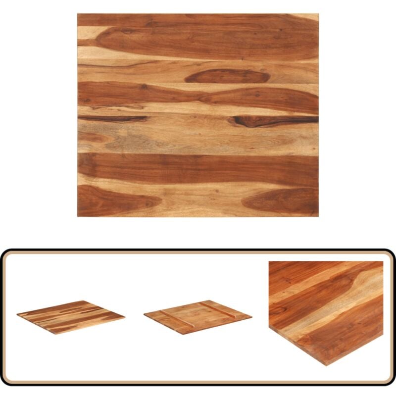 Dessus de table bois massif d'acacia 15-16 mm 70x80 cm - Dessus De Table - Table En Bois - Acacia Massif - Plateau De Table - Meuble De Salle À Manger