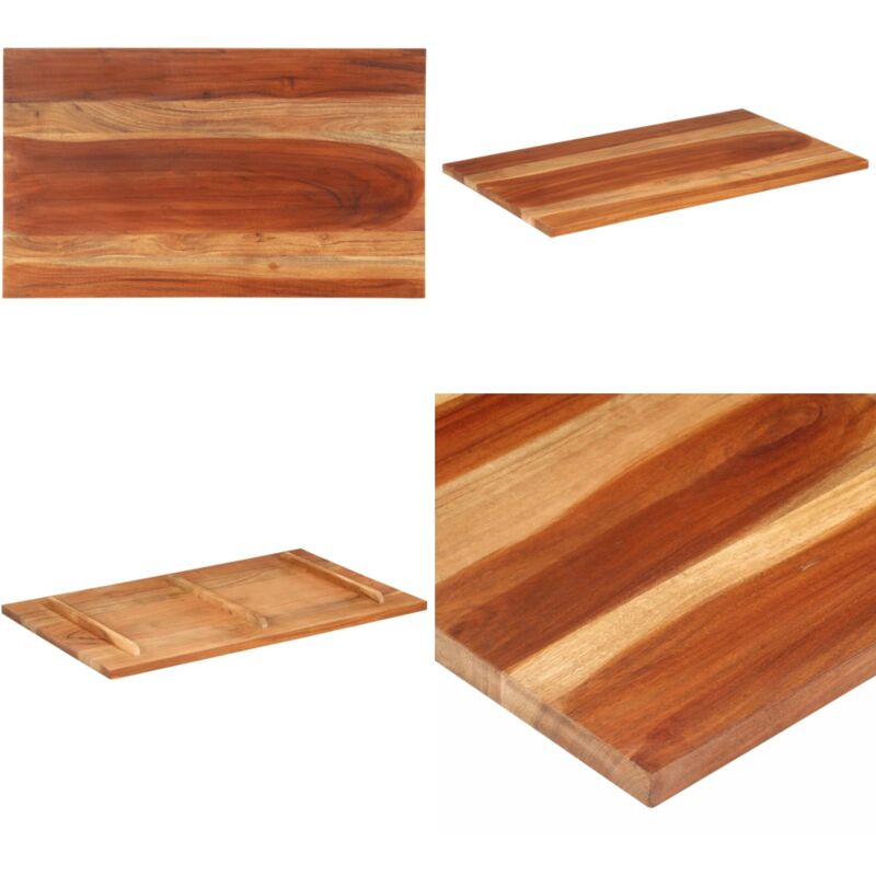 Dessus de table bois massif d'acacia 25-27 mm 60x100 cm - Dessus De Table - Plateau De Table - Acacia Massif - Meuble De Salle à Manger - Décoration