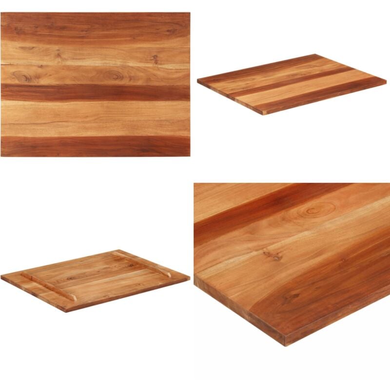 Dessus de table bois massif d'acacia 25-27 mm 70x90 cm - Dessus De Table - Table En Bois - Acacia Massif - Plateau De Table - Meuble De Salle à