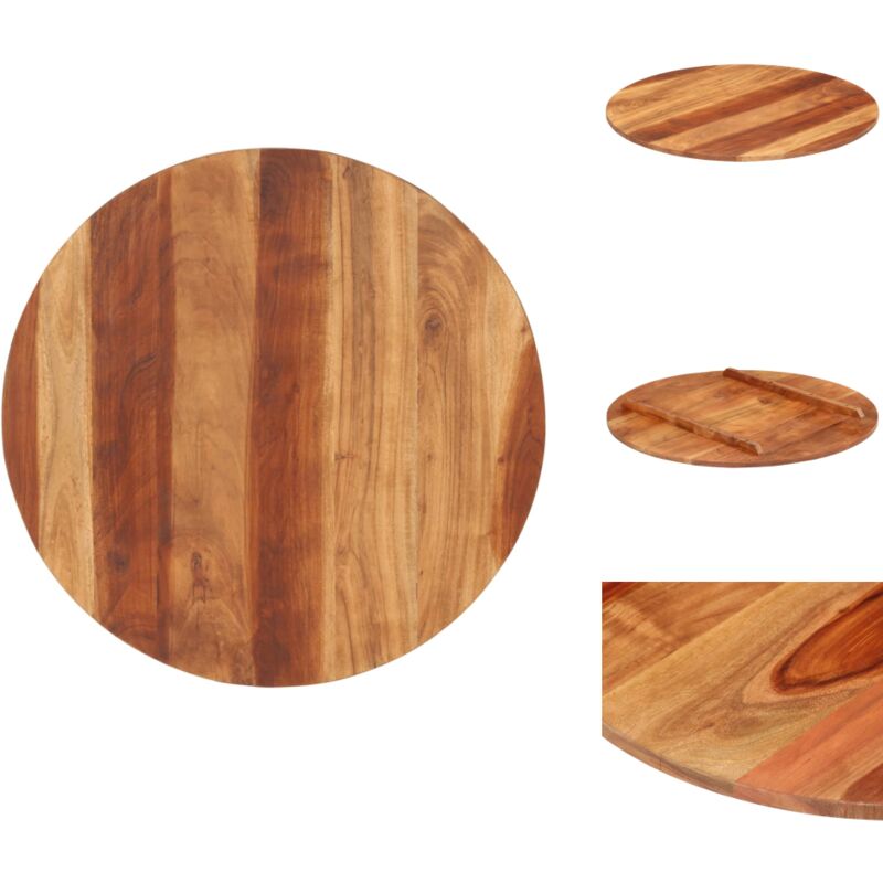 Dessus de table bois massif d'acacia rond 15-16 mm 70 cm - Dessus De Table - Table Ronde - Acacia Massif - Plateau De Table - Meuble De Salle à Manger