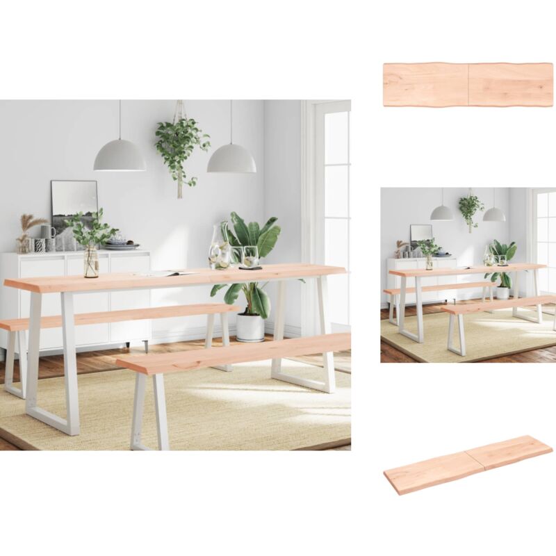 Dessus de table bois massif non traité bordure assortie - Dessus De Table Bois - Plateau De Table - Table En Bois - Meuble De Salle à Manger